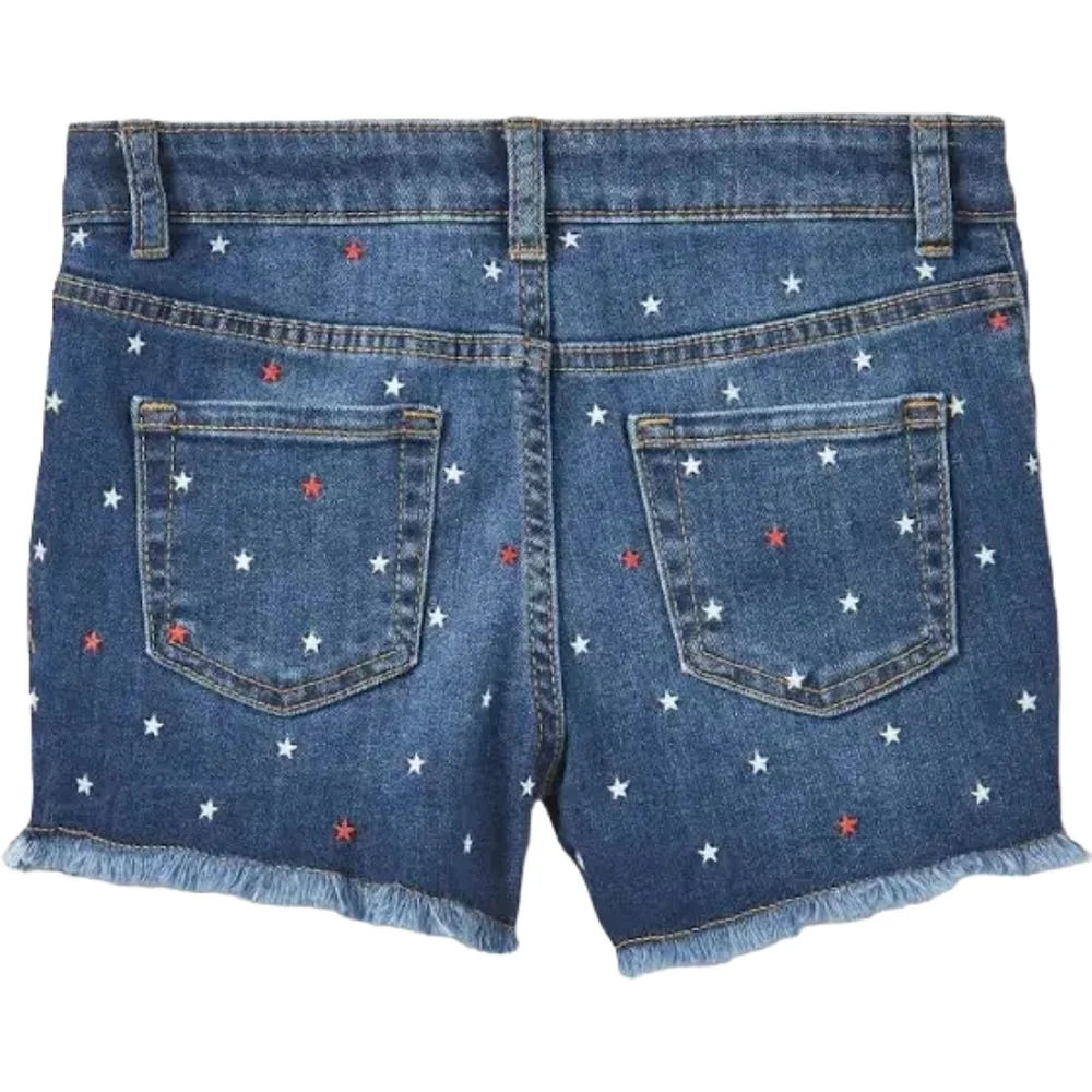 New! Cat & Jack Girls Star Denim Shorts - Picture 4 of 5
